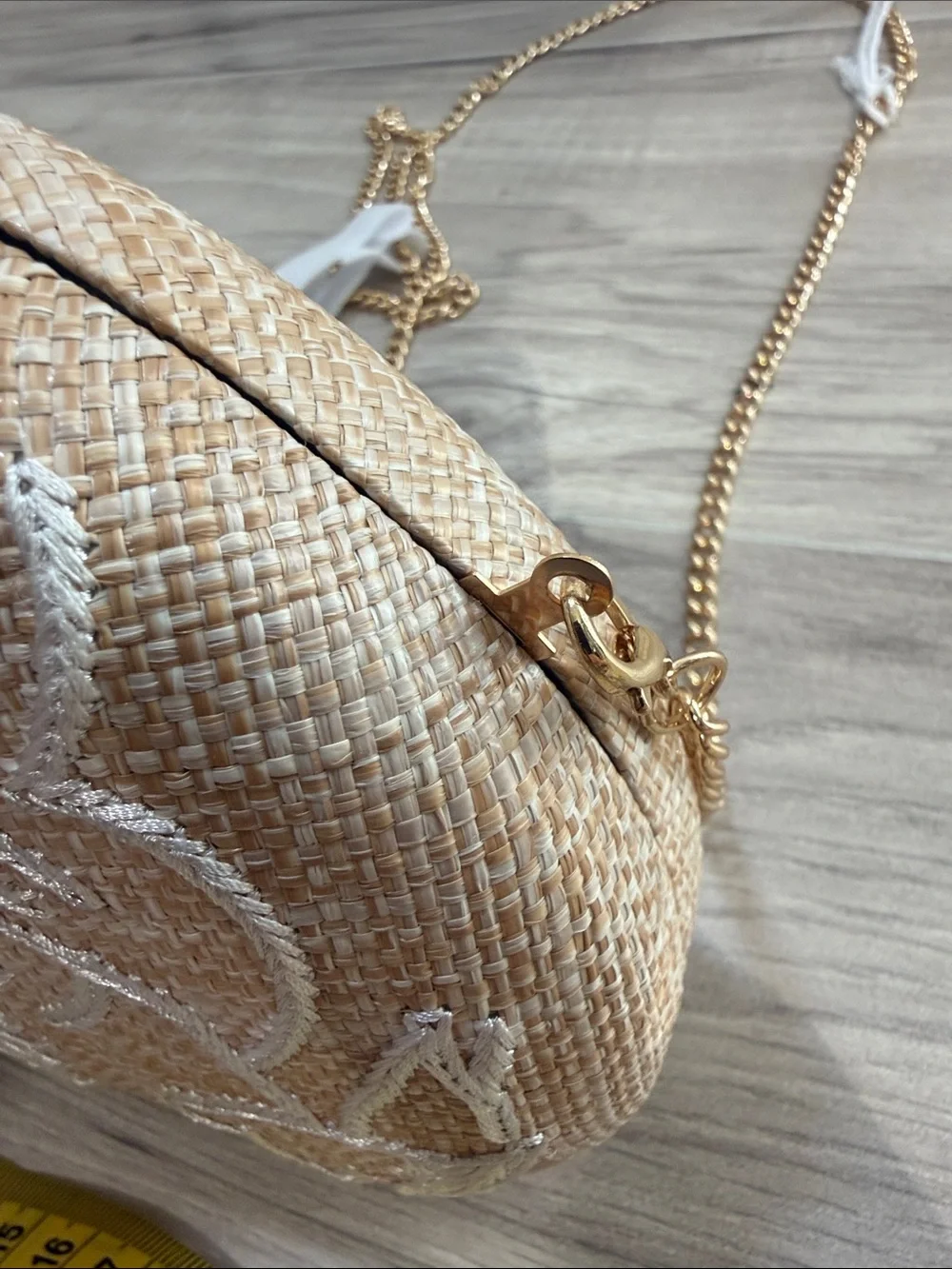 HAUTE HIPPIE Handbag Heaven Beige Floral Embroidered Crossbody